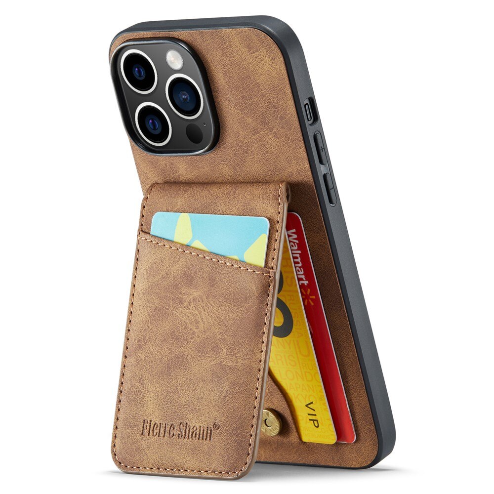 iPhone 15 Pro RFID blocking Multi-Slot Case Brown