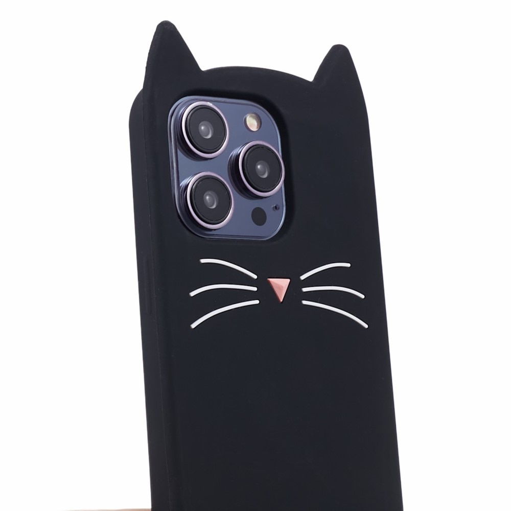 iPhone 15 Pro Cat Silicone Case Black