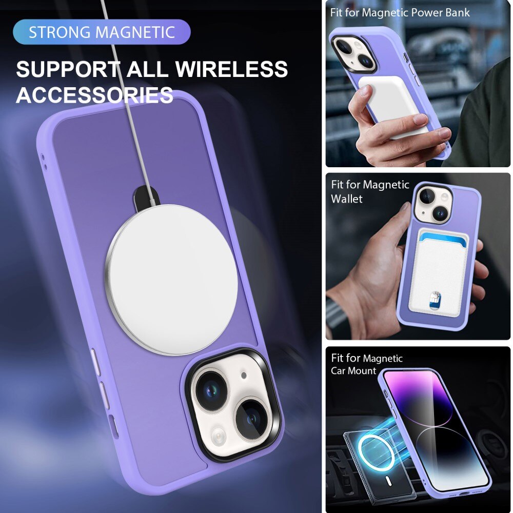 iPhone 15 Hybrid Case MagSafe Ring Purple