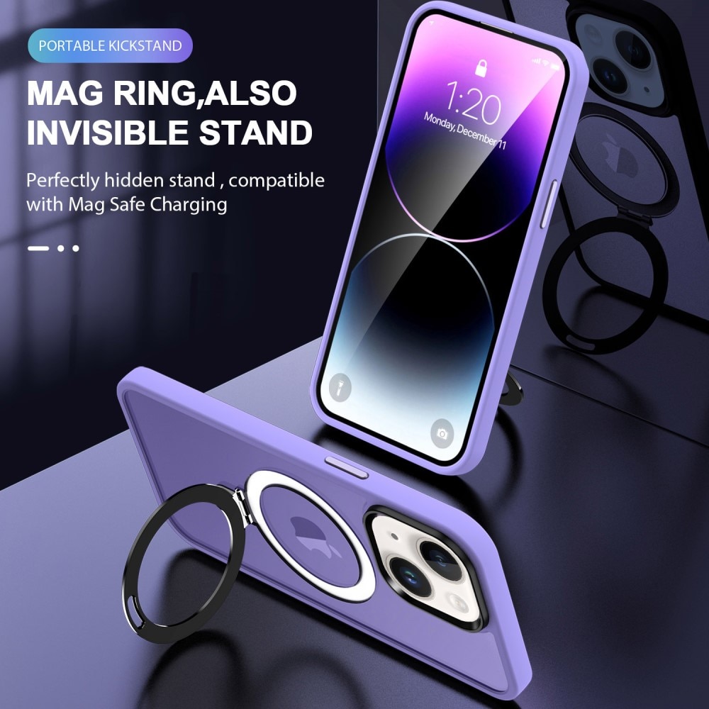 iPhone 15 Hybrid Case MagSafe Ring Purple