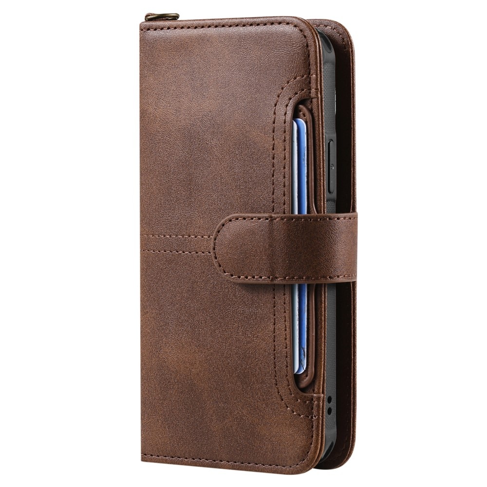 iPhone 15 Pro Magnet Leather Wallet Brown