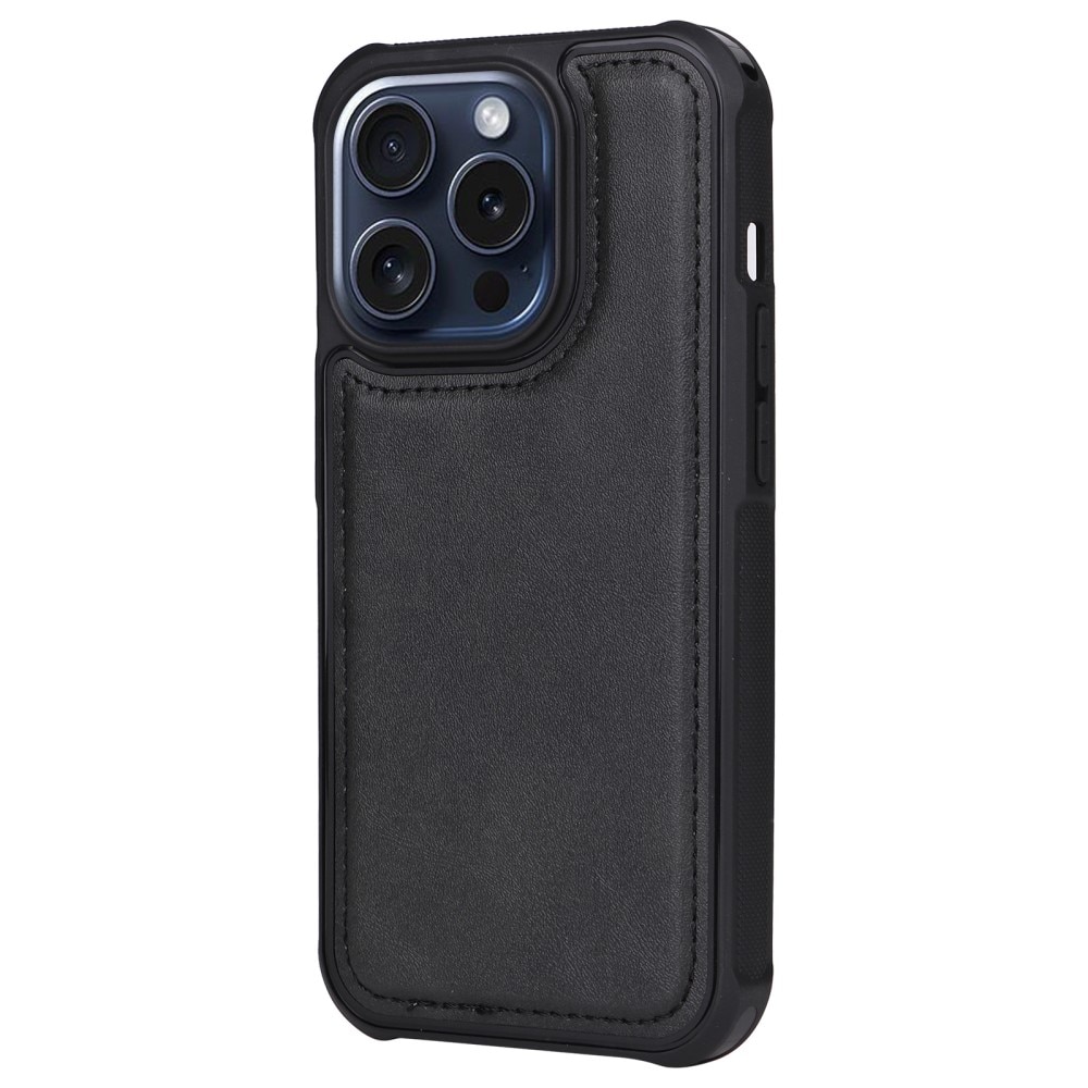 iPhone 15 Pro Magnet Leather Wallet Black