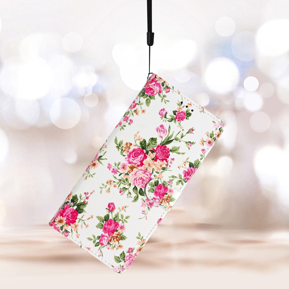 Samsung Galaxy A55 Wallet Book Cover Pink Flowers