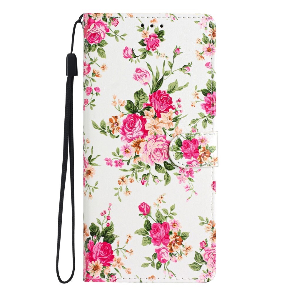 Samsung Galaxy A55 Wallet Book Cover Pink Flowers