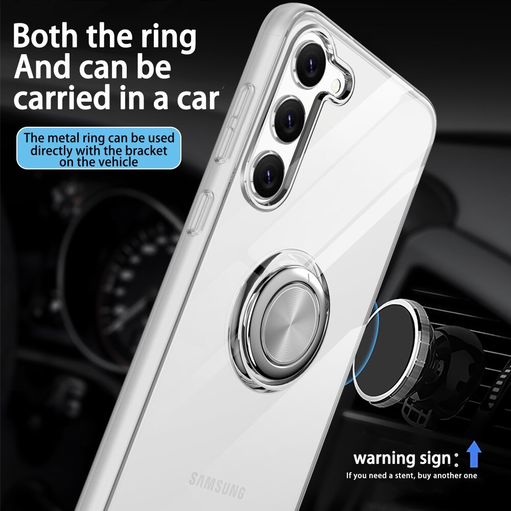 Samsung Galaxy S24 Plus Finger Ring Kickstand Case Transparant