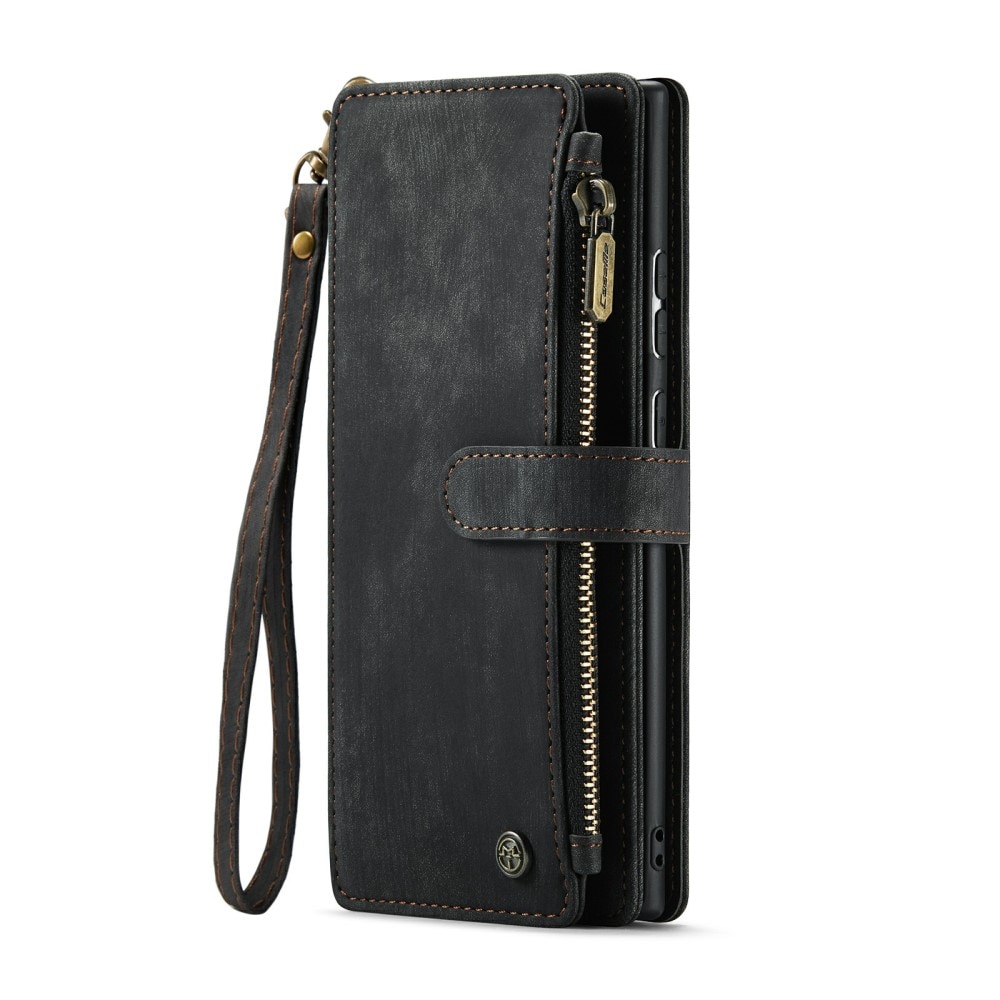 Samsung Galaxy S24 Ultra Zipper Wallet Book Cover Black