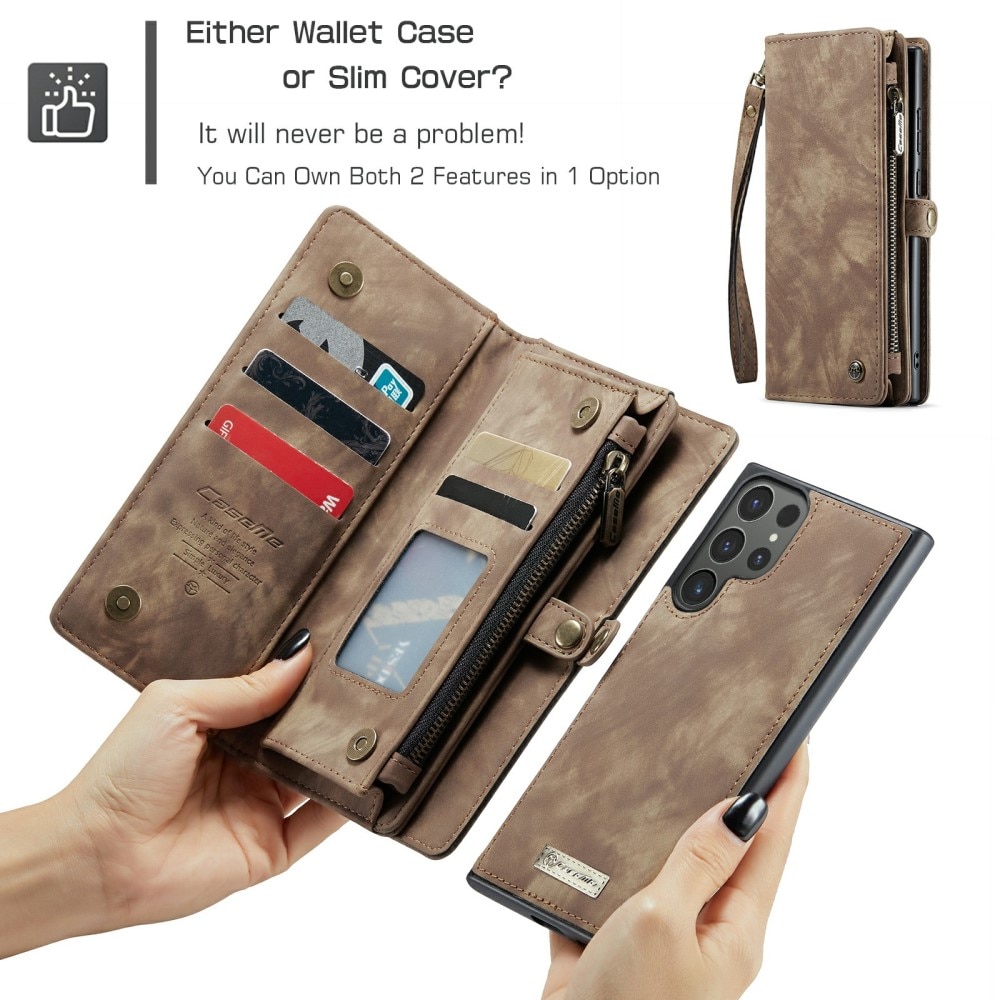 Samsung Galaxy S24 Ultra Multi-slot Wallet Case Brown