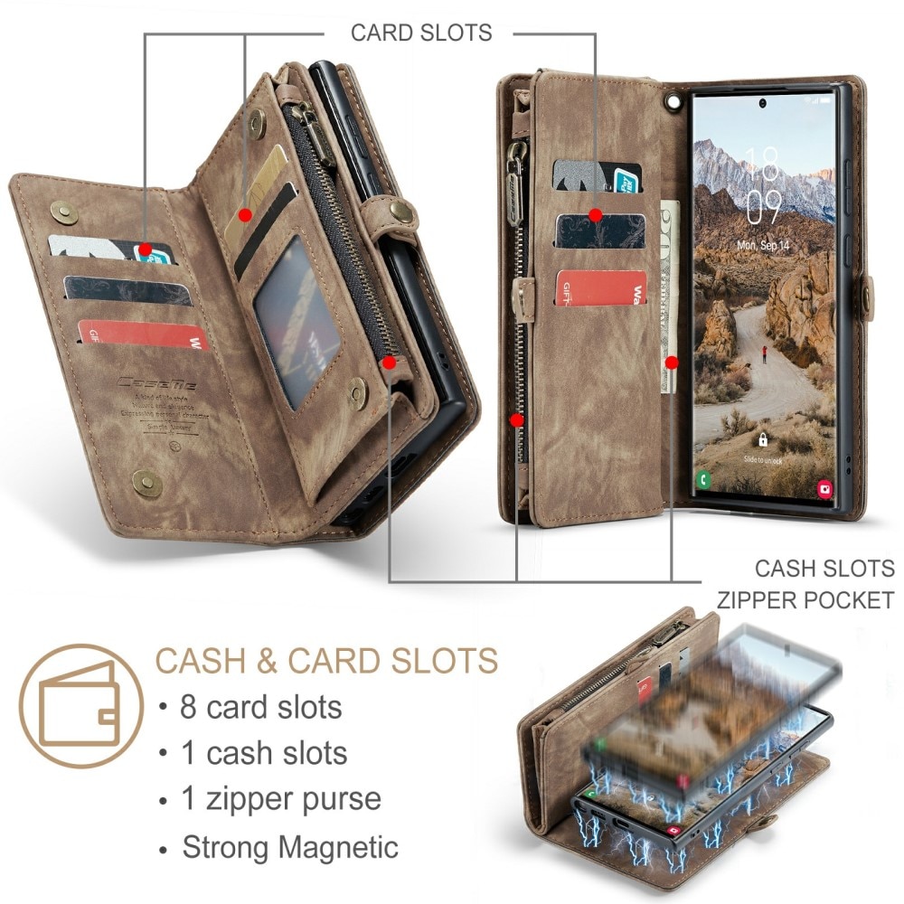 Samsung Galaxy S24 Ultra Multi-slot Wallet Case Brown