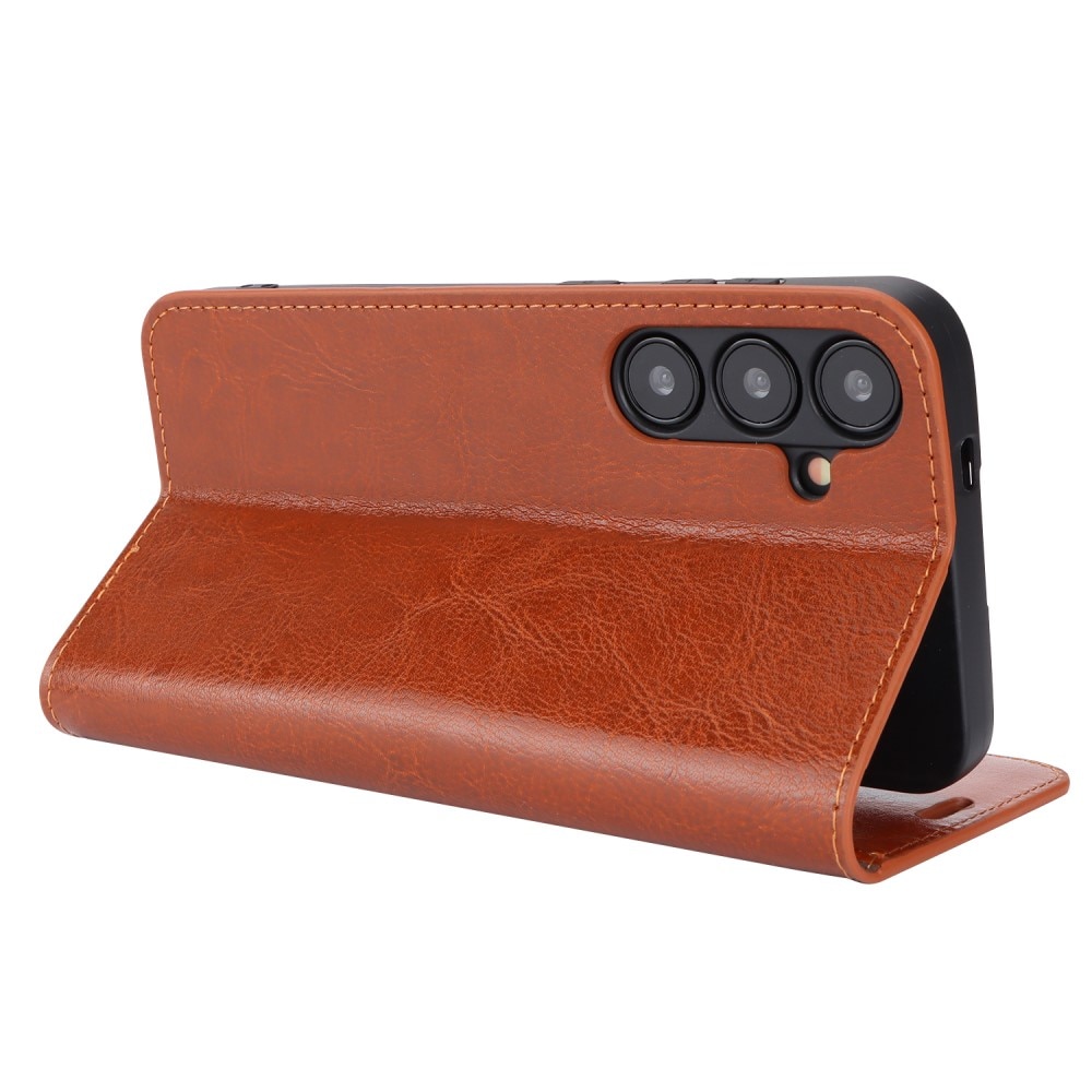 Samsung Galaxy S24 Plus Genuine Leather Wallet Case Brown