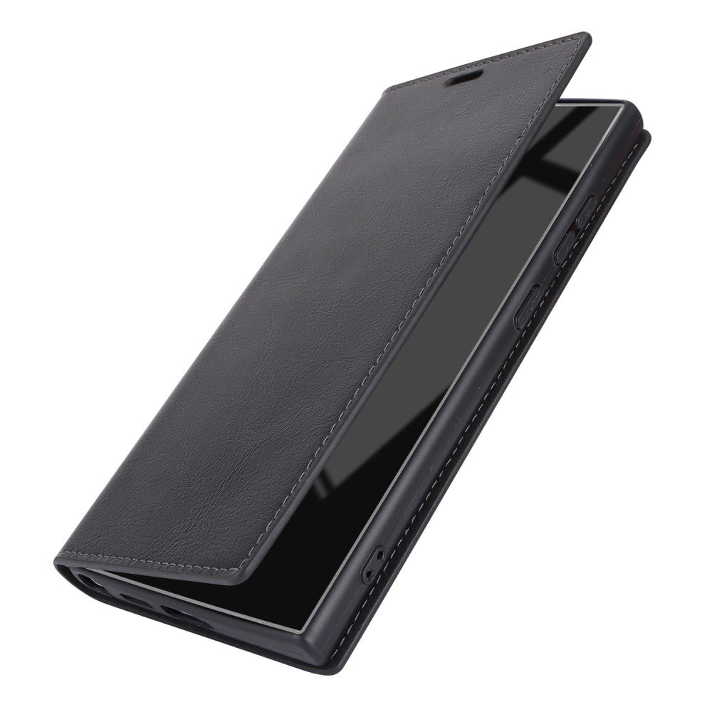 Samsung Galaxy S25 Ultra Genuine Leather Wallet Case Black