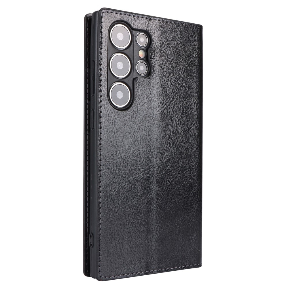 Samsung Galaxy S24 Ultra Genuine Leather Wallet Case Black