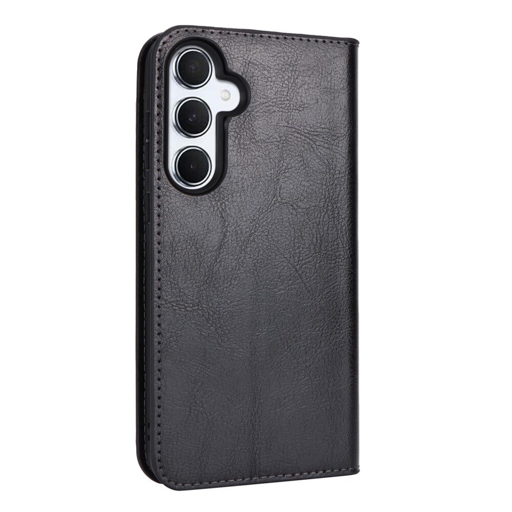 Samsung Galaxy A55 Genuine Leather Wallet Case Black