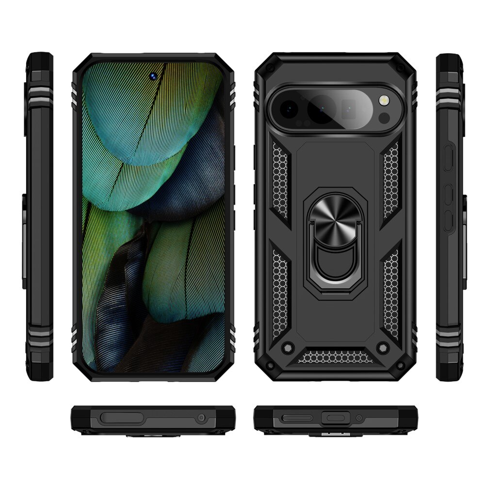 Google Pixel 9 Pro Hybrid Case Tech Ring Black