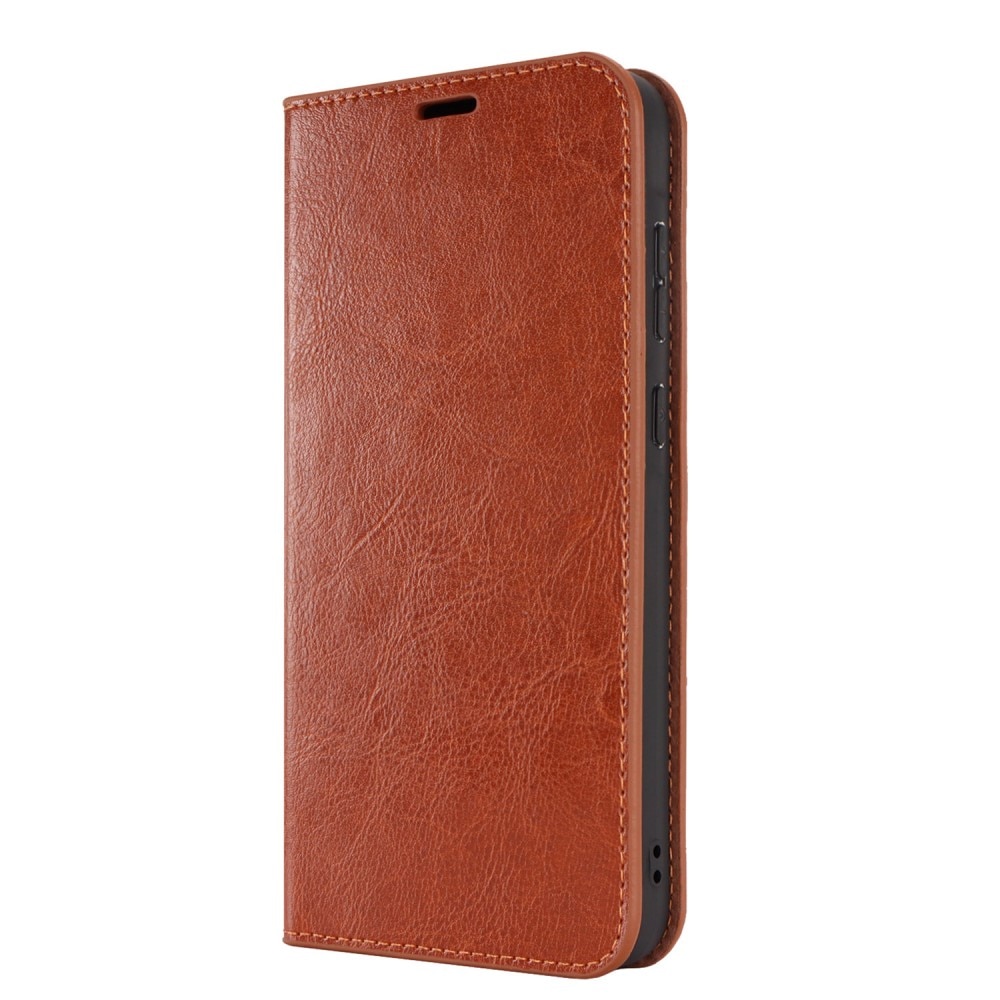 Samsung Galaxy A35 Genuine Leather Wallet Case Brown