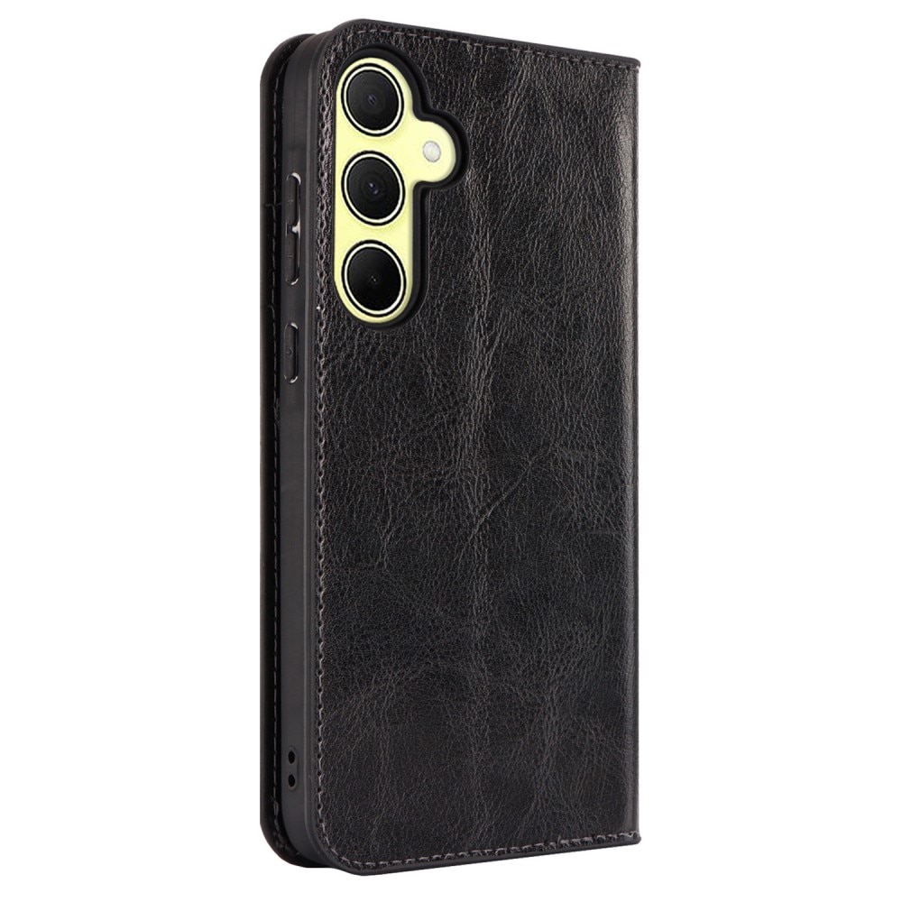 Samsung Galaxy A35 Genuine Leather Wallet Case Black