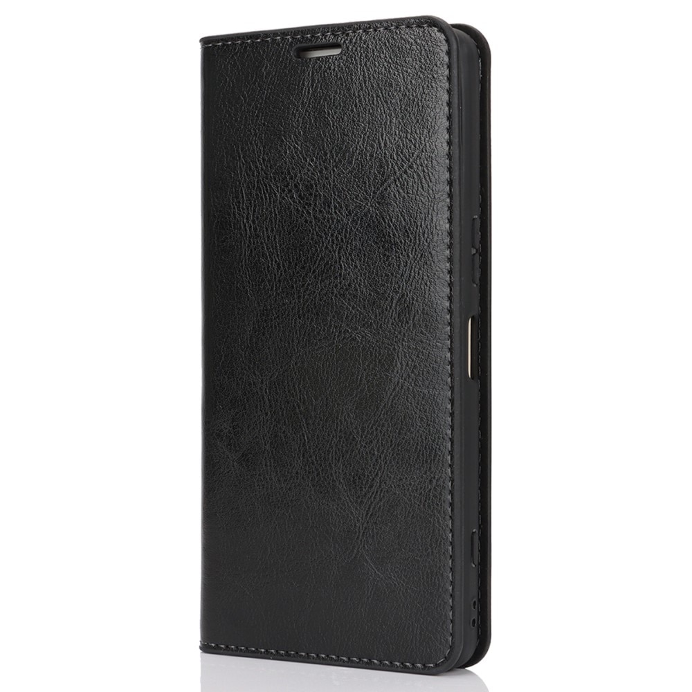 Sony Xperia 1 VI Genuine Leather Wallet Case Black