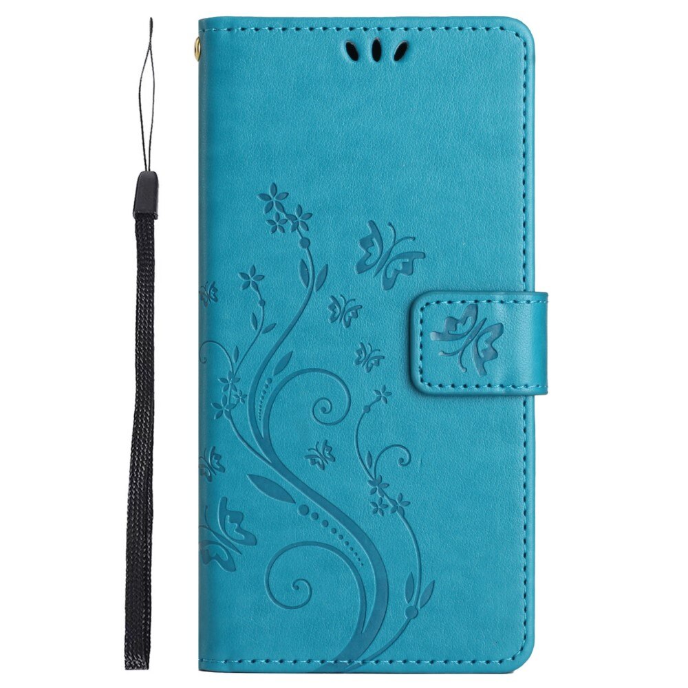 Sony Xperia 10 VI Leather Cover Imprinted Butterflies Blue