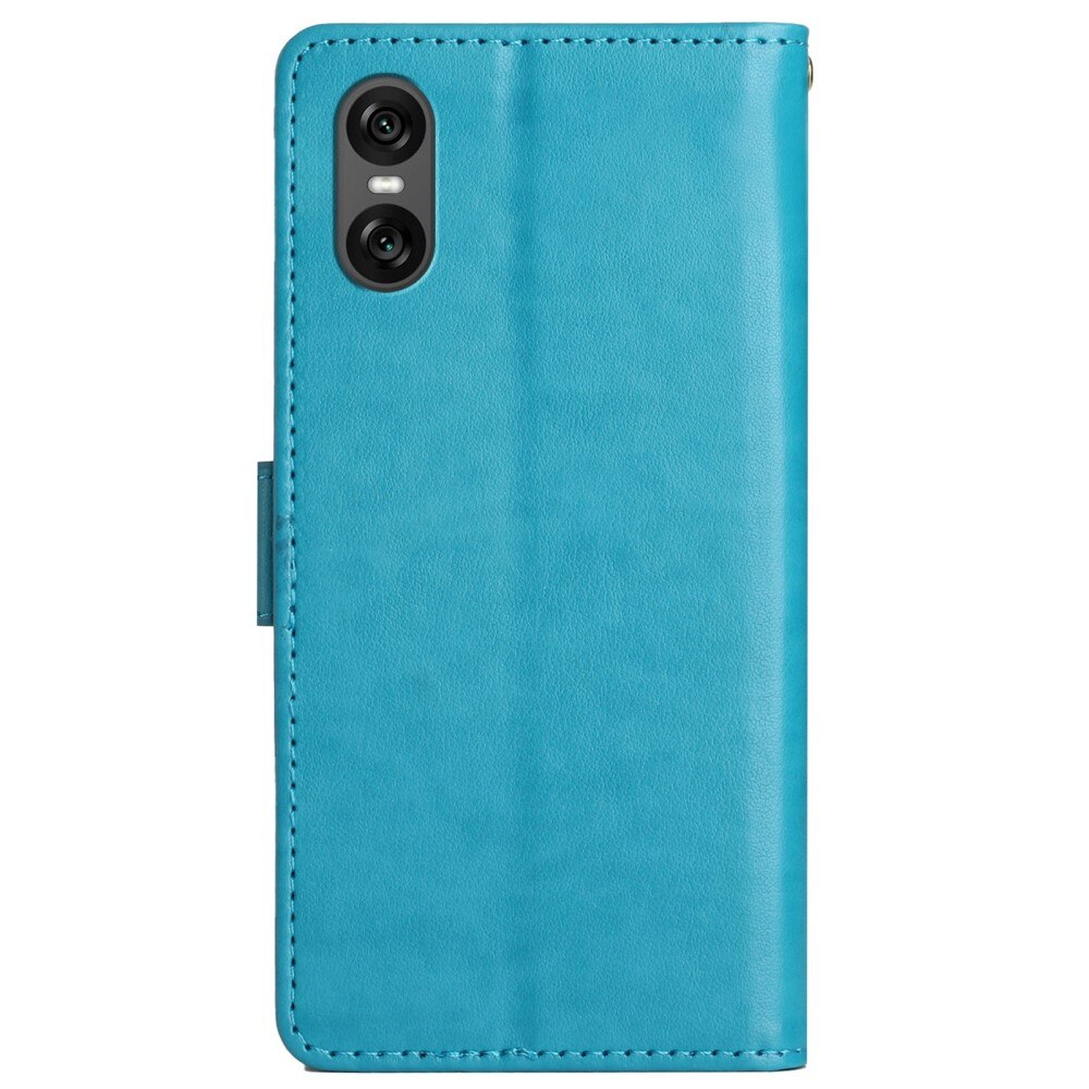 Sony Xperia 10 VI Leather Cover Imprinted Butterflies Blue