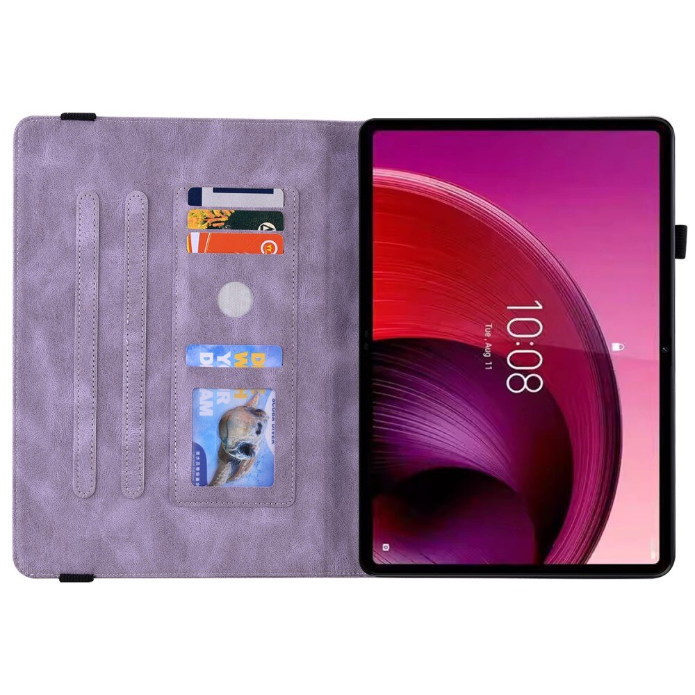 Lenovo Tab M10 5G Leather Cover Butterflies Purple