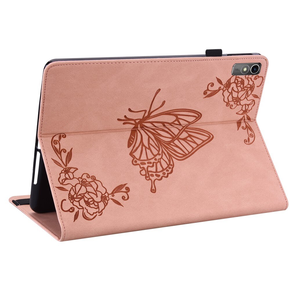 Lenovo Tab M10 5G Leather Cover Butterflies Pink