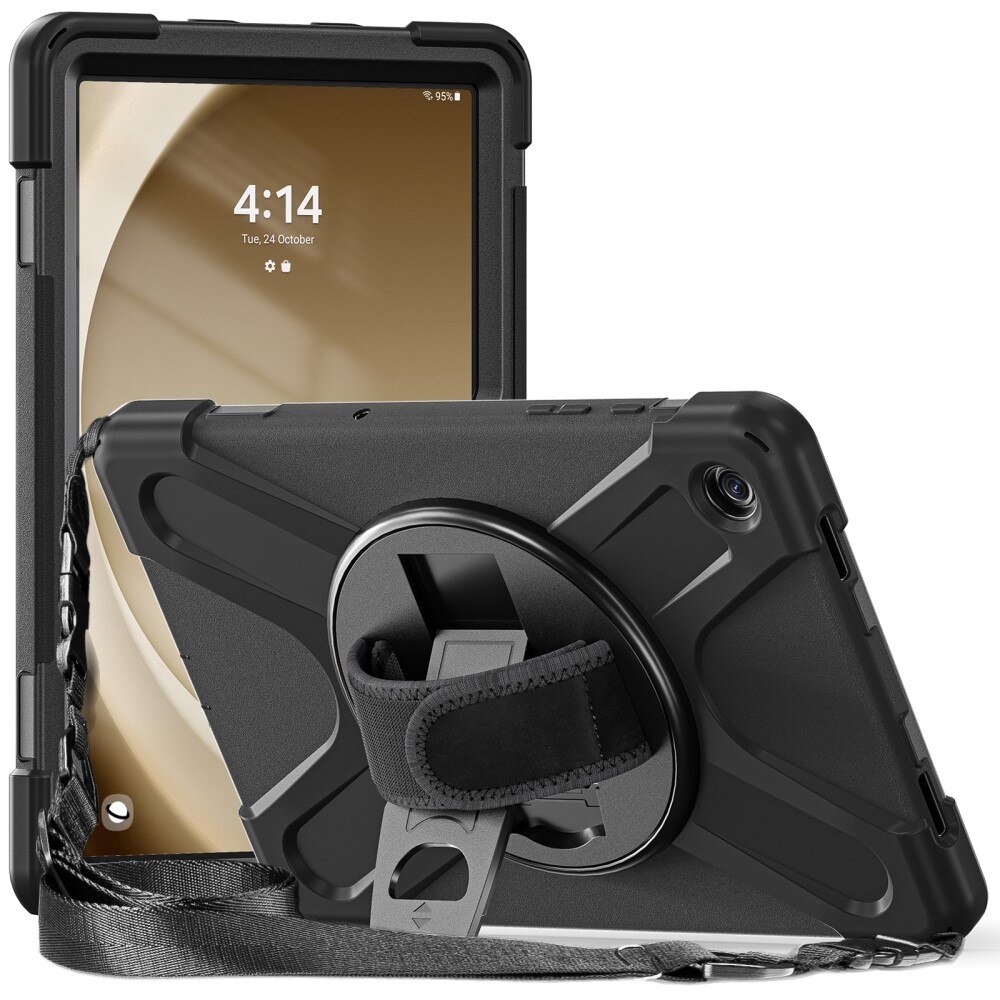 Samsung Galaxy Tab A9 Plus Shockproof Hybrid Case w. Shoulder Strap Black