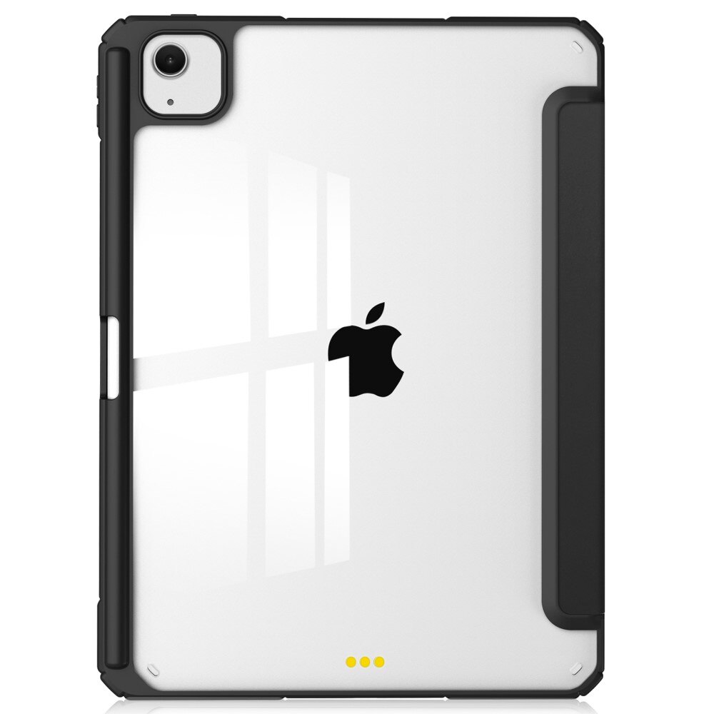 iPad Air 13 (2024) Tri-Fold Cover w. Pen-holder Black/Transparent