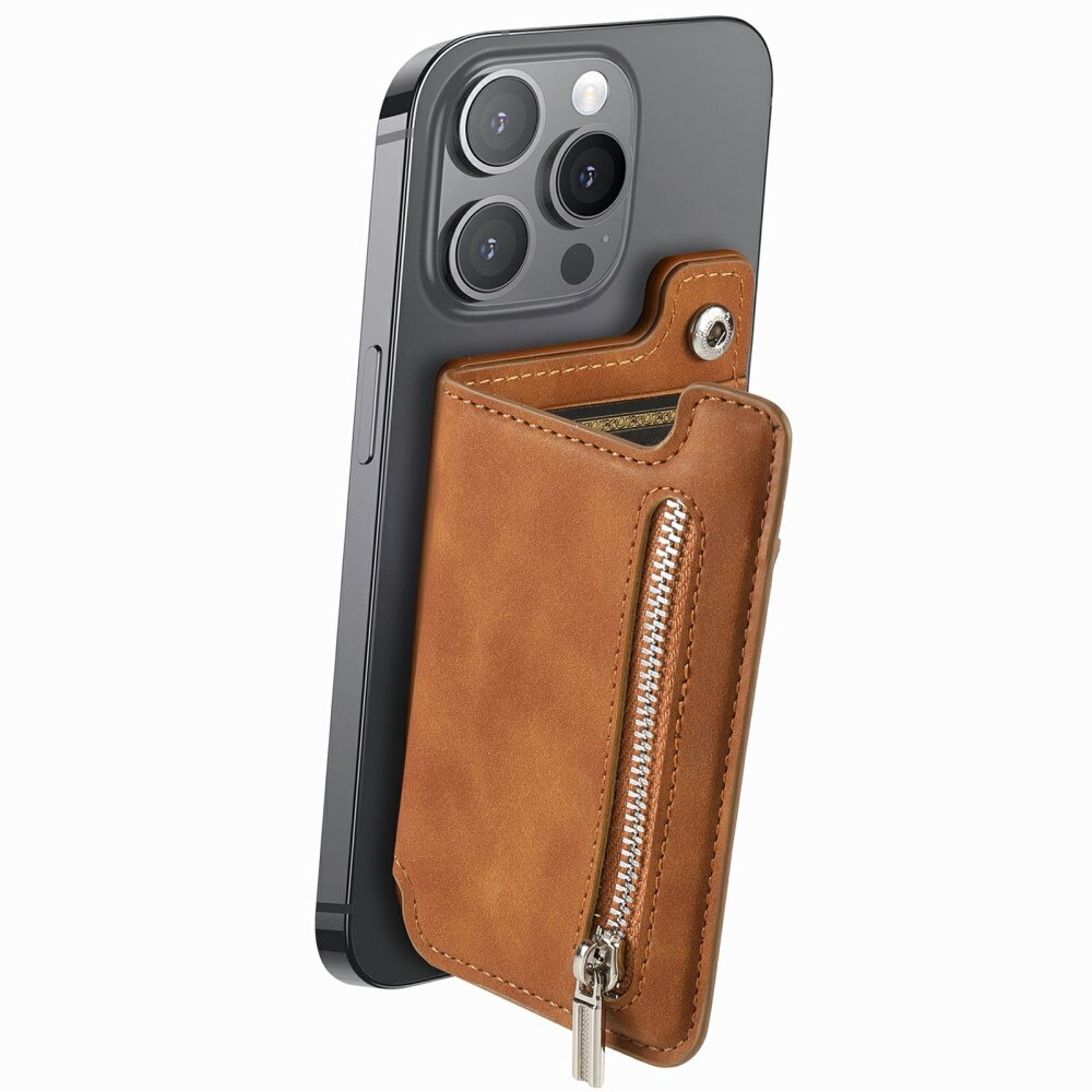 MagSafe RFID Card Holder with Stand Cognac