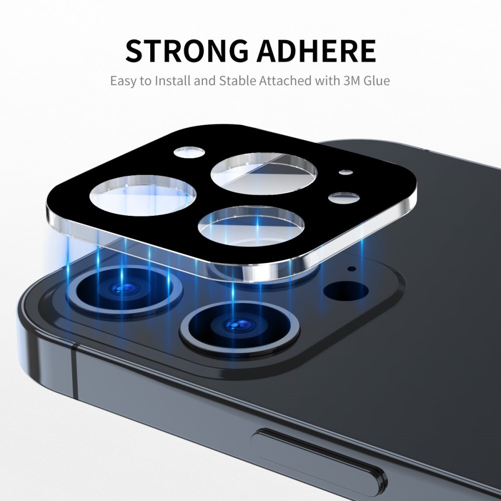 iPhone 16 Pro Max Tempered Glass Lens Protector Aluminium Black