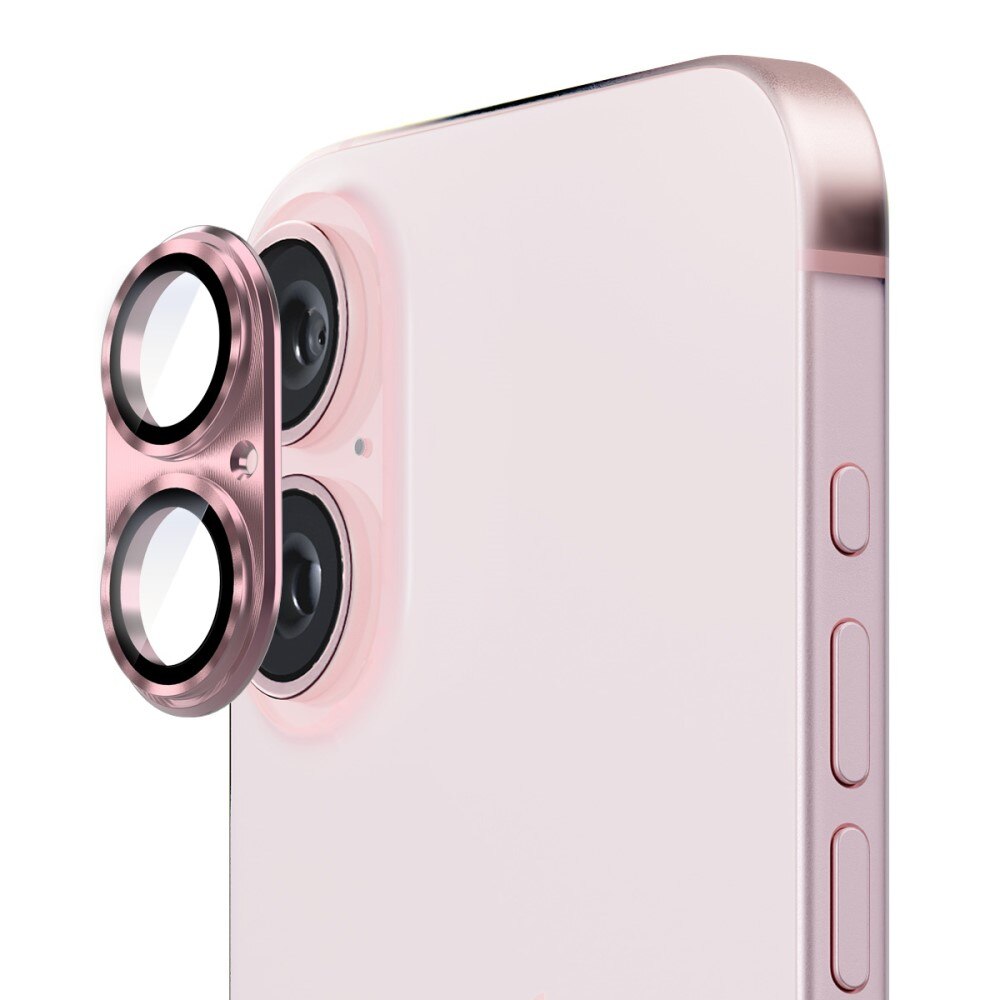 iPhone 16 Camera Protector Tempered Glass Aluminium Pink