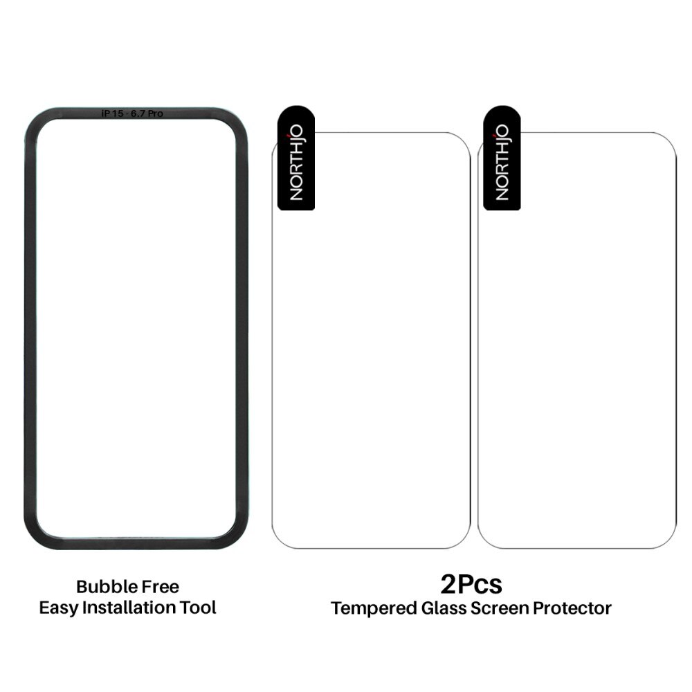 iPhone 16 Pro Tempered Glass Screen Protector  with Installation Frame (2-pack)