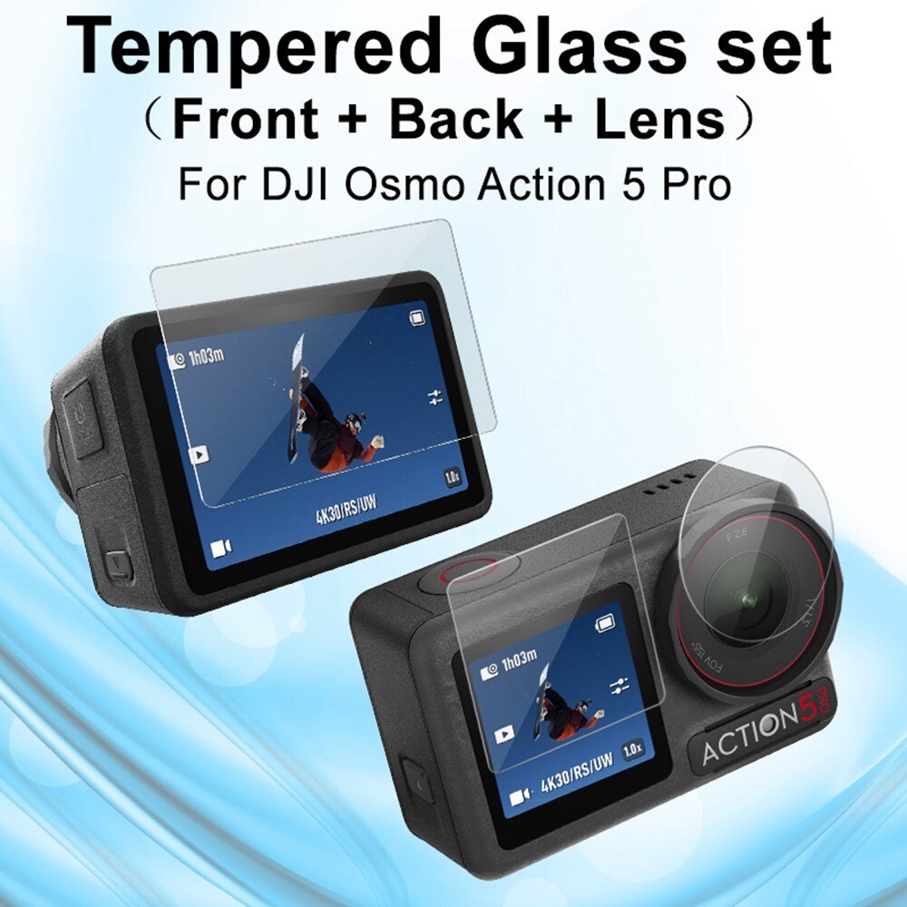 Tempered Glass Full Cover DJI Osmo Action 5 Pro Black