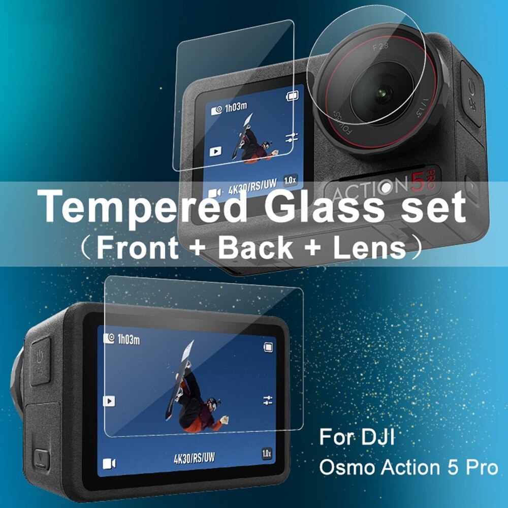 Tempered Glass Full Cover DJI Osmo Action 5 Pro Black