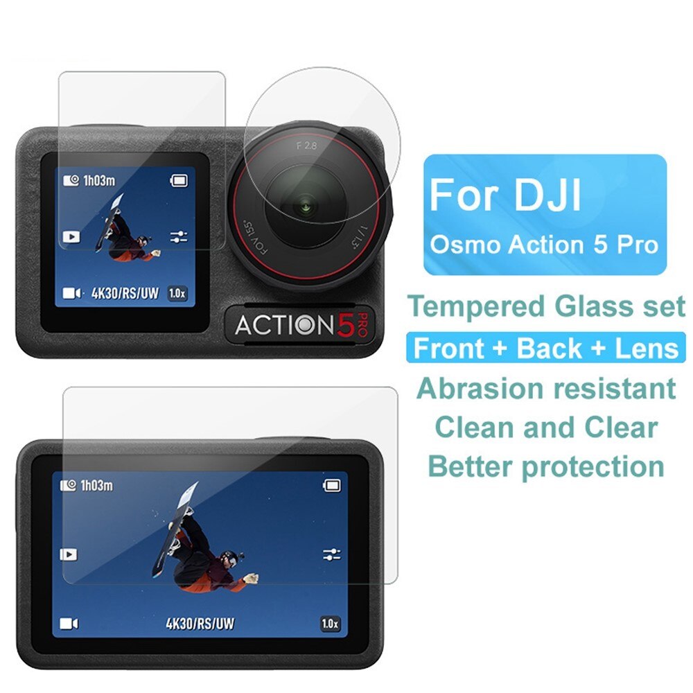 Tempered Glass Full Cover DJI Osmo Action 5 Pro Black