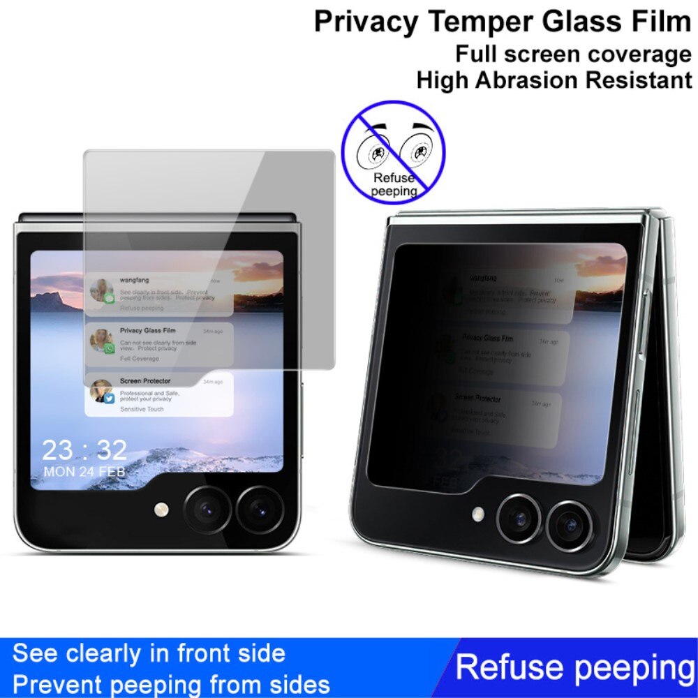 Samsung Galaxy Z Flip 6 Privacy Tempered Glass Outer Screen Protector