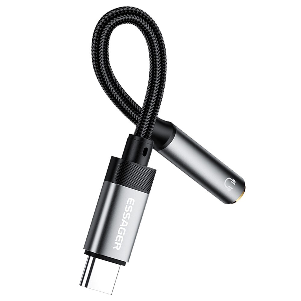 Headphone Adapter USB-C to 3.5mm DAC Black