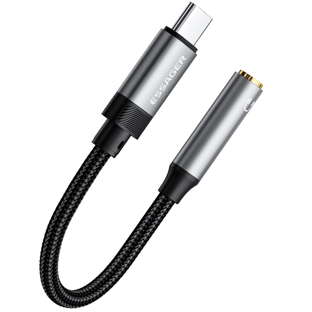 Headphone Adapter USB-C to 3.5mm DAC Black