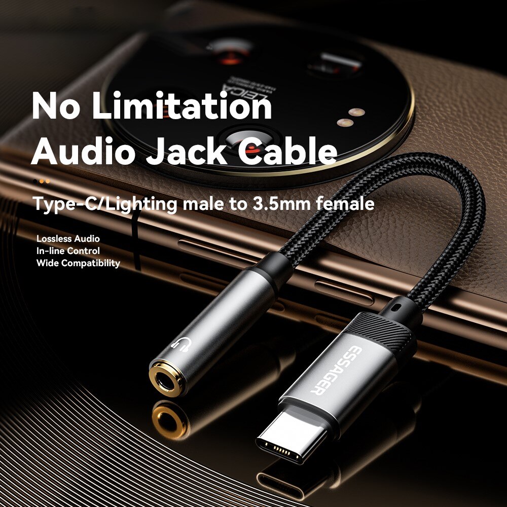 Headphone Adapter USB-C to 3.5mm DAC Black