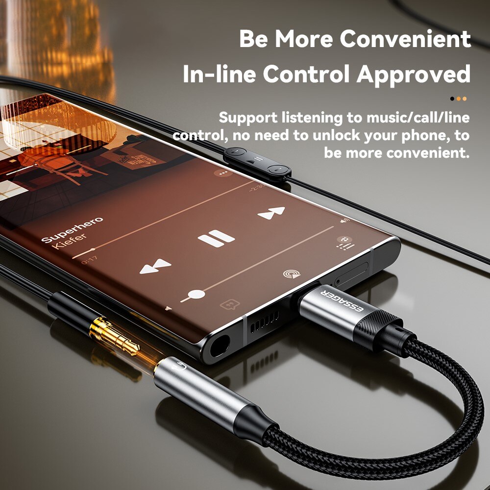 Headphone Adapter USB-C to 3.5mm DAC Black