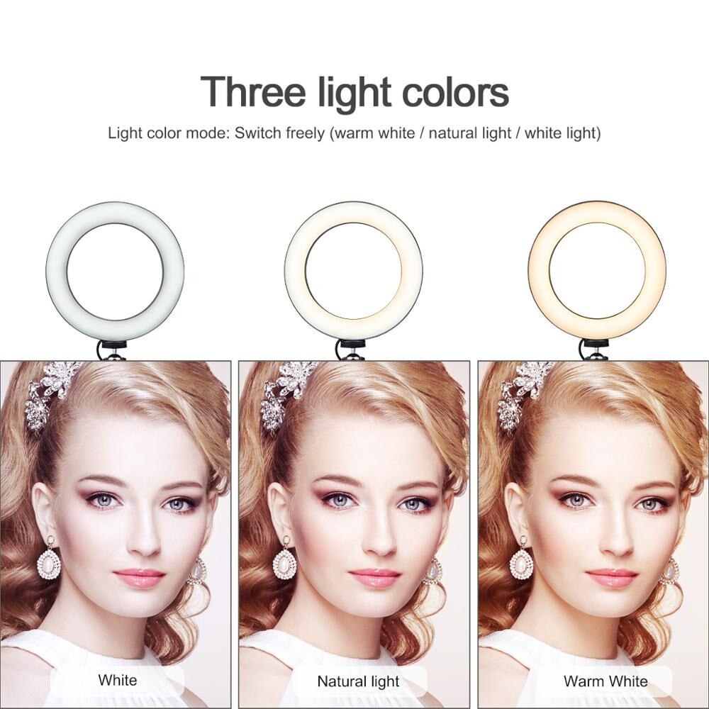 LED Ring Light with Tripod Black