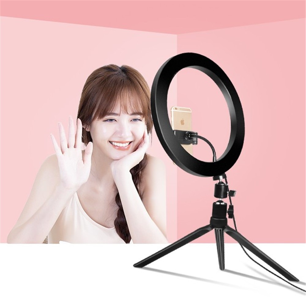 LED Ring Light with Tripod Black