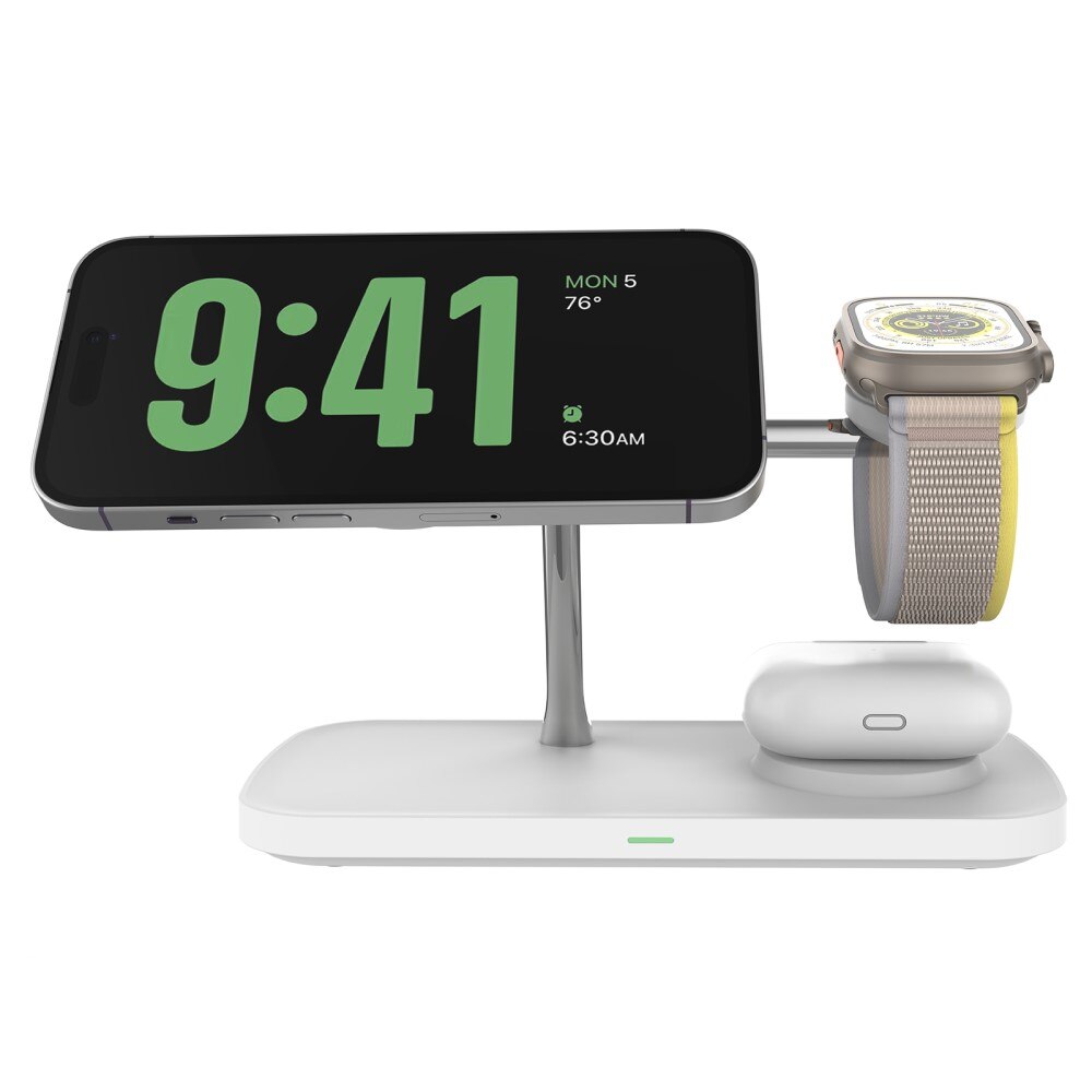 3-in-1 Qi2 MagSafe Wireless Charging Station White