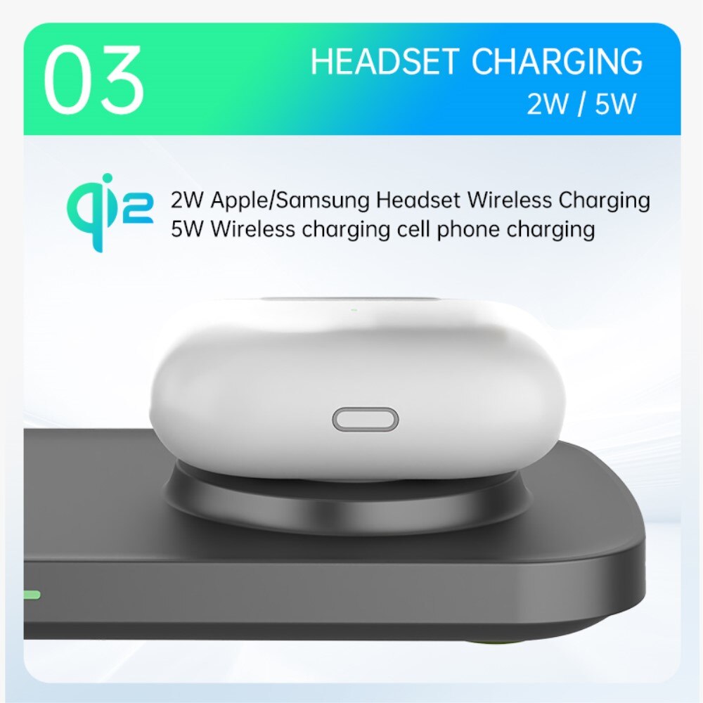 Samsung Galaxy S25 3-in-1 Qi2 Magnetic Wireless Charging Station Black