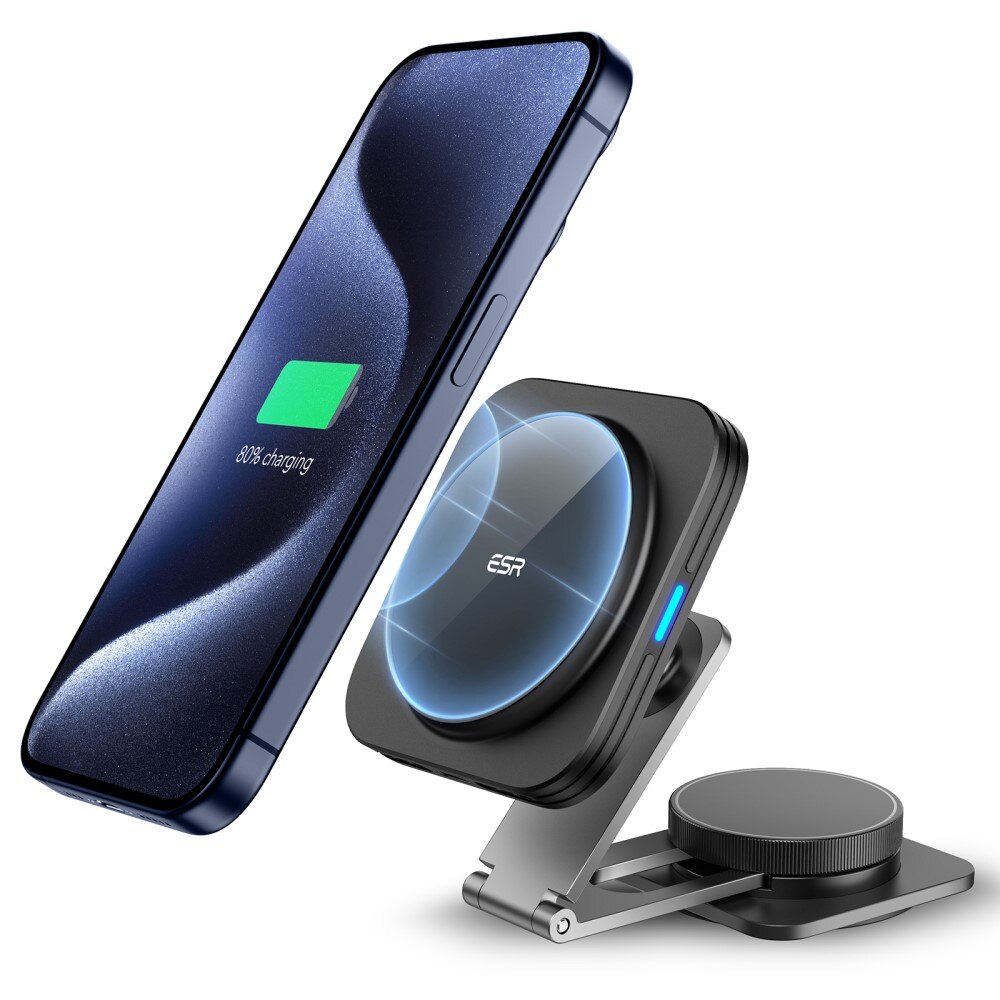 Qi2 HaloLock Tesla Touchscreen Wireless Car Charger Black