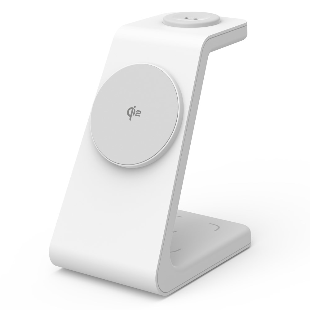 Modern 3-in-1 Qi2 Wireless Magnetic Charging Station White