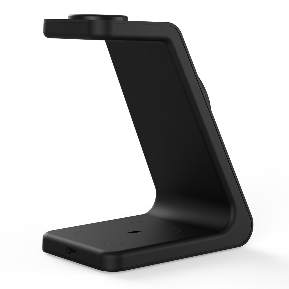 Modern 3-in-1 Wireless Magnetic Charging Station Black