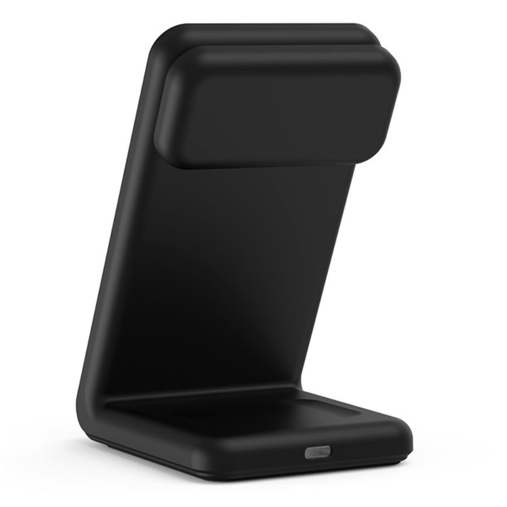 Modern 3-in-1 Wireless Magnetic Charging Station Black