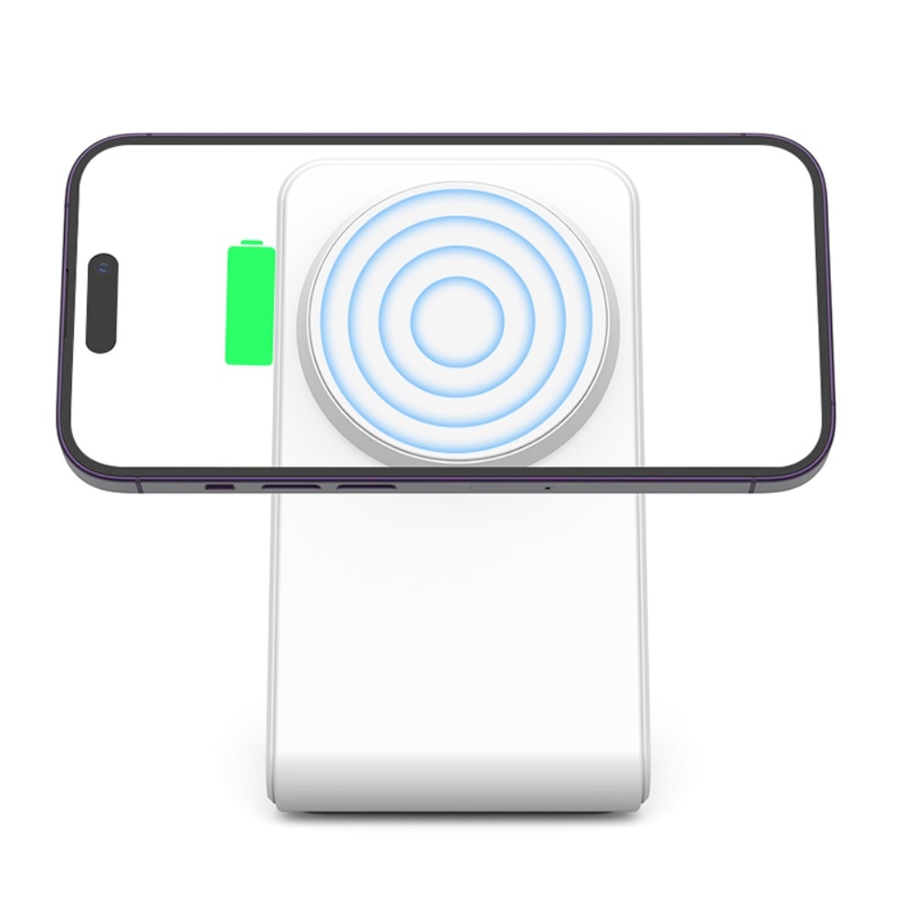 Modern 2-in-1 Wireless Magnetic Charging Station White