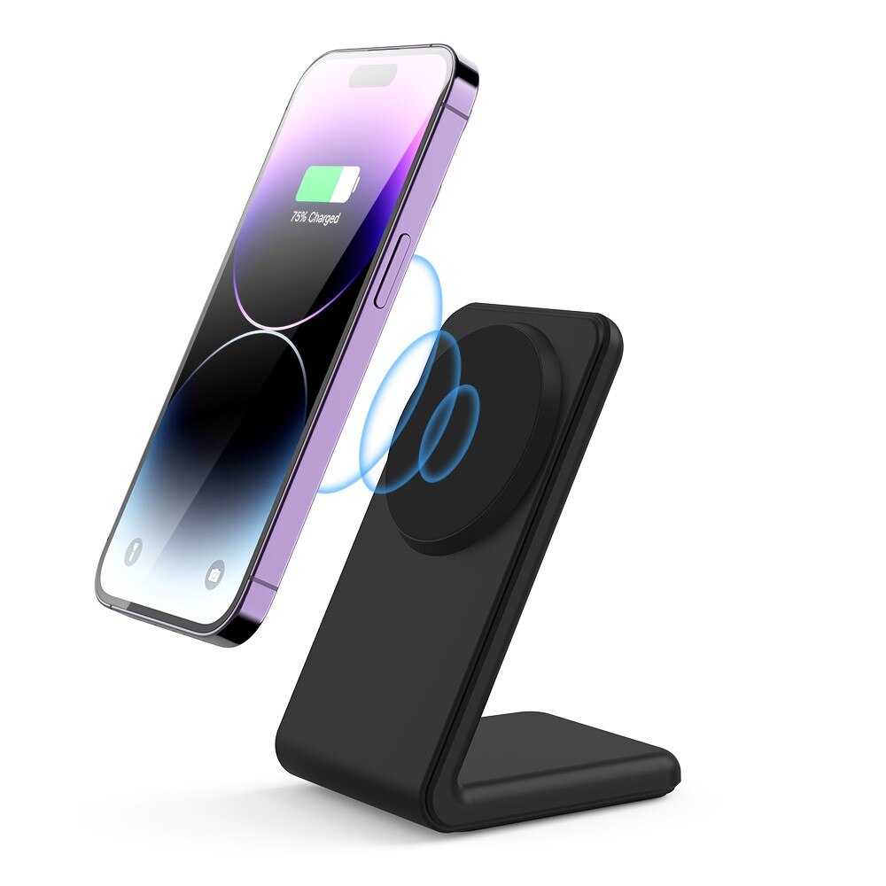 Modern Wireless Magnetic Charging Station Black