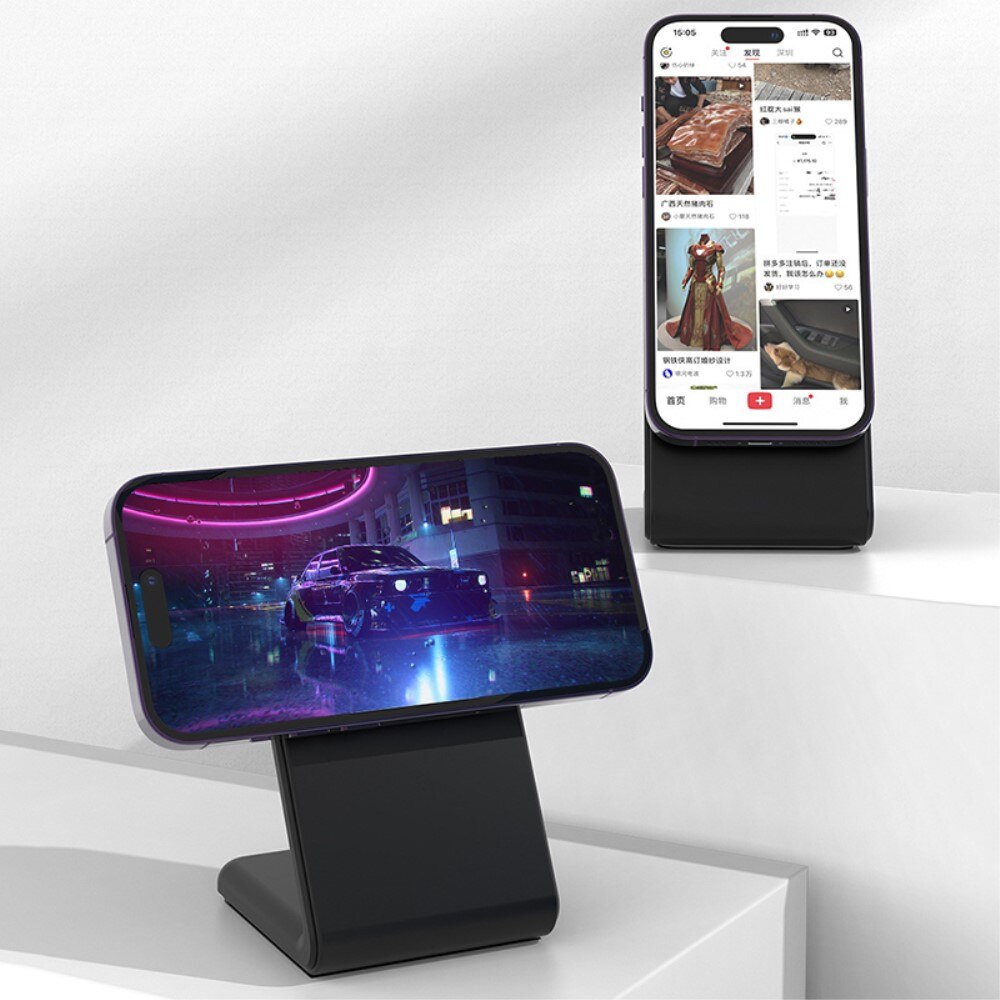 Modern Wireless Magnetic Charging Station Black