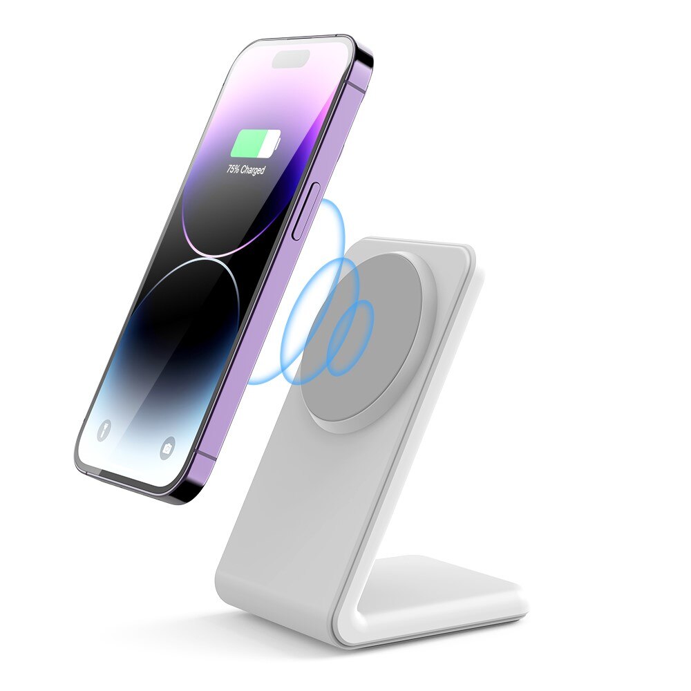 Modern Wireless Magnetic Charging Station White/Grey